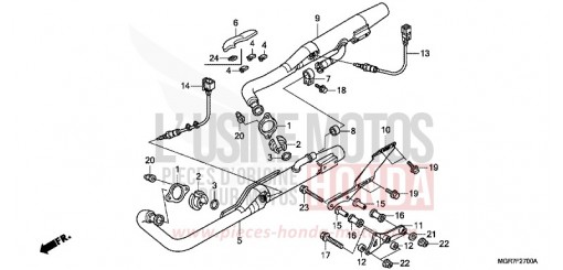 EXHAUST MUFFLER VT750SB de 2011